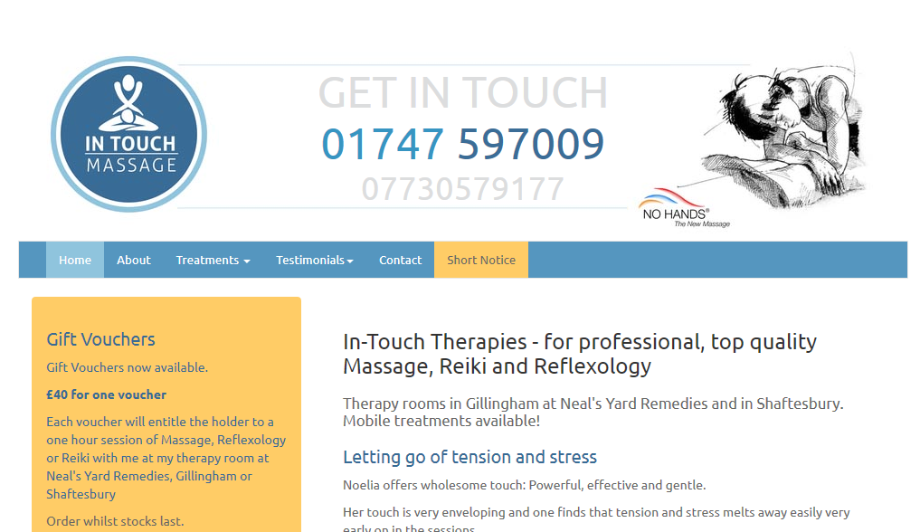 In Touch Massage responsive conversion